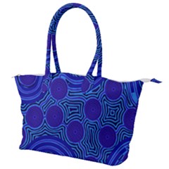 Authentic Aboriginal Art - Rivers Around Us Canvas Shoulder Bag by hogartharts