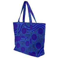 Authentic Aboriginal Art - Rivers Around Us Zip Up Canvas Bag by hogartharts