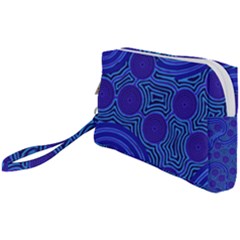 Authentic Aboriginal Art - Rivers Around Us Wristlet Pouch Bag (small) by hogartharts