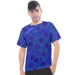 Authentic Aboriginal Art - Rivers Around Us Men s Sport Top by hogartharts