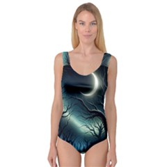 Moon Moonlit Forest Fantasy Midnight Princess Tank Leotard  by Cemarart