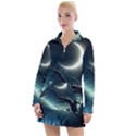 Moon Moonlit Forest Fantasy Midnight Women s Long Sleeve Casual Dress View1