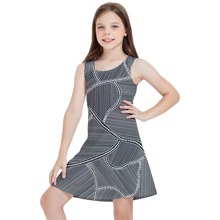 Authentic Aboriginal Art - Farm Lands 4 Kids  Lightweight Sleeveless Dress