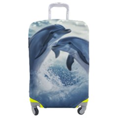 Dolphins Sea Ocean Water Luggage Cover (medium) by Cemarart