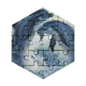 Dolphins Sea Ocean Water Wooden Puzzle Hexagon View1