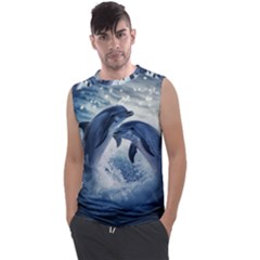 Dolphins Sea Ocean Water Men s Regular Tank Top by Cemarart