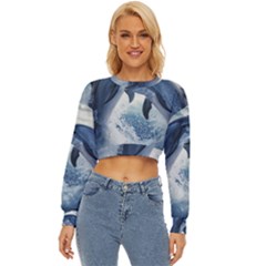 Dolphins Sea Ocean Water Lightweight Long Sleeve Sweatshirt by Cemarart