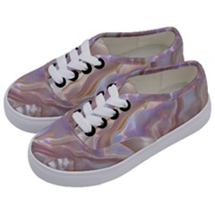 Silk Waves Abstract Kids  Classic Low Top Sneakers by Cemarart