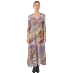 Silk Waves Abstract Button Up Boho Maxi Dress by Cemarart