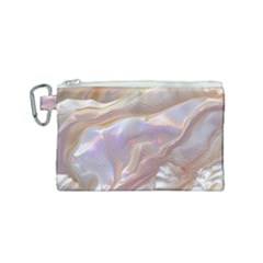 Silk Waves Abstract Canvas Cosmetic Bag (small) by Cemarart