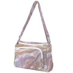 Silk Waves Abstract Front Pocket Crossbody Bag by Cemarart