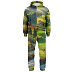 Countryside Landscape Nature Hooded Jumpsuit (men)