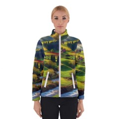 Countryside Landscape Nature Women s Bomber Jacket