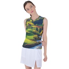 Countryside Landscape Nature Women s Sleeveless Sports Top by Cemarart