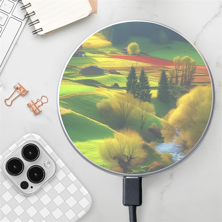 Countryside Landscape Nature Wireless Fast Charger(White)