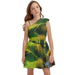 Countryside Landscape Nature Kids  One Shoulder Party Dress by Cemarart