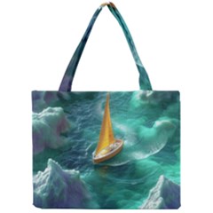 Seascape Boat Sailing Mini Tote Bag by Cemarart