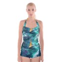 Seascape Boat Sailing Boyleg Halter Swimsuit  View1