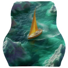 Seascape Boat Sailing Car Seat Velour Cushion  by Cemarart