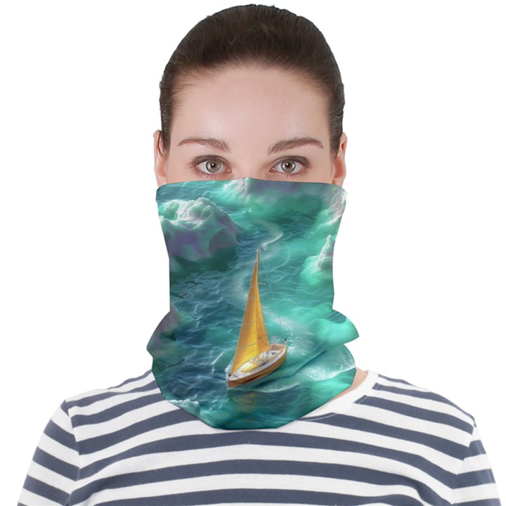 Seascape Boat Sailing Face Seamless Bandana (Adult)