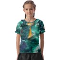 Seascape Boat Sailing Kids  Frill Chiffon Blouse View1