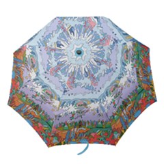 Art Psychedelic Mountain Folding Umbrellas by Cemarart