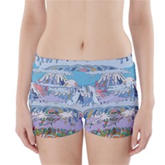 Art Psychedelic Mountain Boyleg Bikini Wrap Bottoms by Cemarart