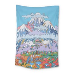 Art Psychedelic Mountain Small Tapestry by Cemarart