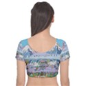 Art Psychedelic Mountain Velvet Short Sleeve Crop Top  View2