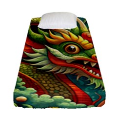 Chinese New Year – Year Of The Dragon Fitted Sheet (single Size) by Valentinaart