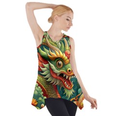 Chinese New Year – Year Of The Dragon Side Drop Tank Tunic by Valentinaart