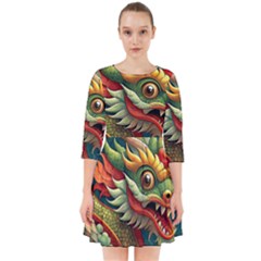 Chinese New Year – Year Of The Dragon Smock Dress by Valentinaart