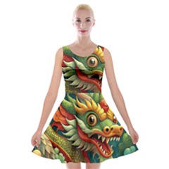 Chinese New Year – Year Of The Dragon Velvet Skater Dress