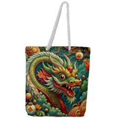 Chinese New Year – Year Of The Dragon Full Print Rope Handle Tote (large) by Valentinaart