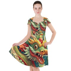 Chinese New Year – Year Of The Dragon Cap Sleeve Midi Dress by Valentinaart