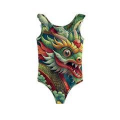 Chinese New Year – Year Of The Dragon Kids  Frill Swimsuit by Valentinaart