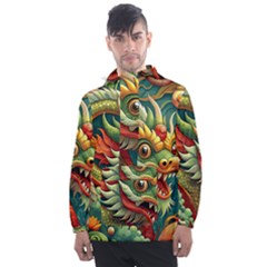 Chinese New Year – Year Of The Dragon Men s Front Pocket Pullover Windbreaker