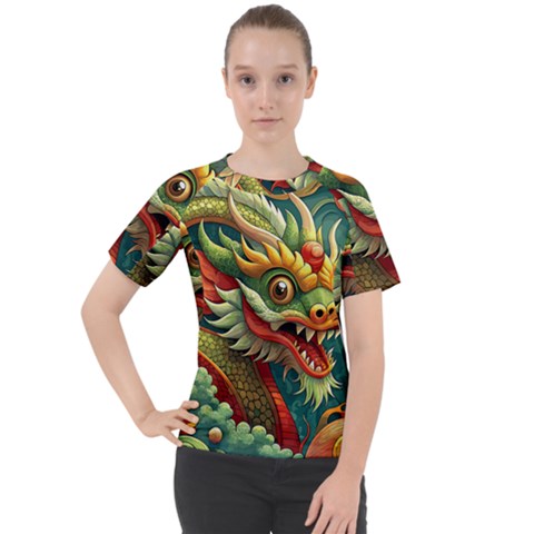 Chinese New Year – Year Of The Dragon Women s Sport Raglan T-shirt by Valentinaart