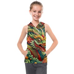 Chinese New Year – Year Of The Dragon Kids  Sleeveless Hoodie by Valentinaart