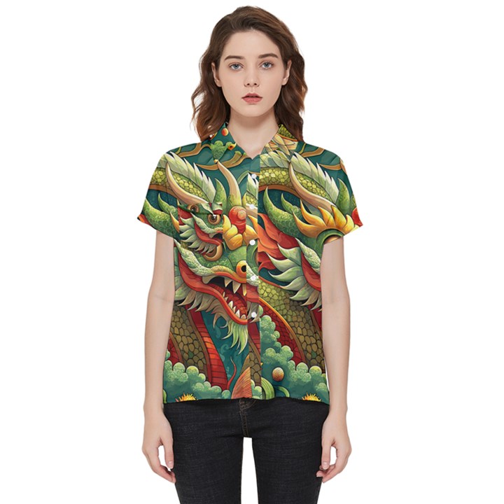 Chinese New Year – Year of the Dragon Short Sleeve Pocket Shirt