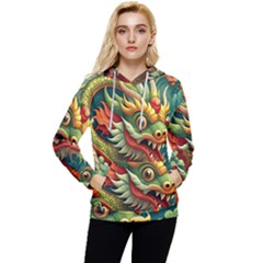 Chinese New Year – Year Of The Dragon Women s Lightweight Drawstring Hoodie