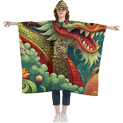 Chinese New Year – Year Of The Dragon Women s Hooded Rain Ponchos by Valentinaart