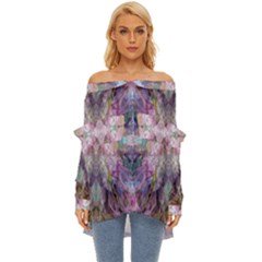 Blended Butterfly Off Shoulder Chiffon Pocket Shirt by kaleidomarblingart