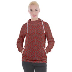 Hexagon Motif Geometric Tribal Style Pattern Women s Hooded Pullover by dflcprintsclothing