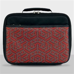 Hexagon Motif Geometric Tribal Style Pattern Lunch Bag by dflcprintsclothing