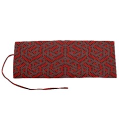 Hexagon Motif Geometric Tribal Style Pattern Roll Up Canvas Pencil Holder (s) by dflcprintsclothing