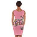 Flower Power Hippie Boho Love Peace Text Pink Pop Art Spirit Wrap Front Bodycon Dress View2