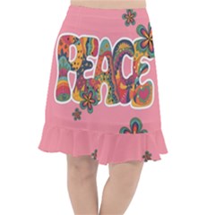 Flower Power Hippie Boho Love Peace Text Pink Pop Art Spirit Fishtail Chiffon Skirt by Grandong