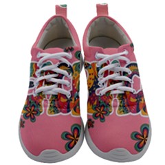 Flower Power Hippie Boho Love Peace Text Pink Pop Art Spirit Mens Athletic Shoes by Grandong