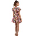 Flower Power Hippie Boho Love Peace Text Pink Pop Art Spirit Flutter Sleeve Wrap Dress View2